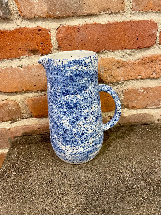 blue splatter pitcher