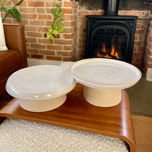 cake stand with glass cloche