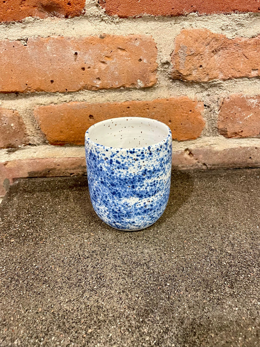 blue splatter cup