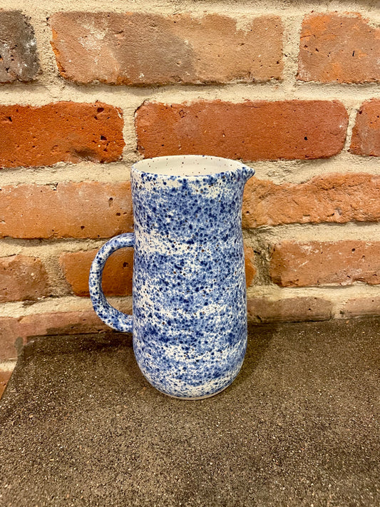 blue splatter pitcher
