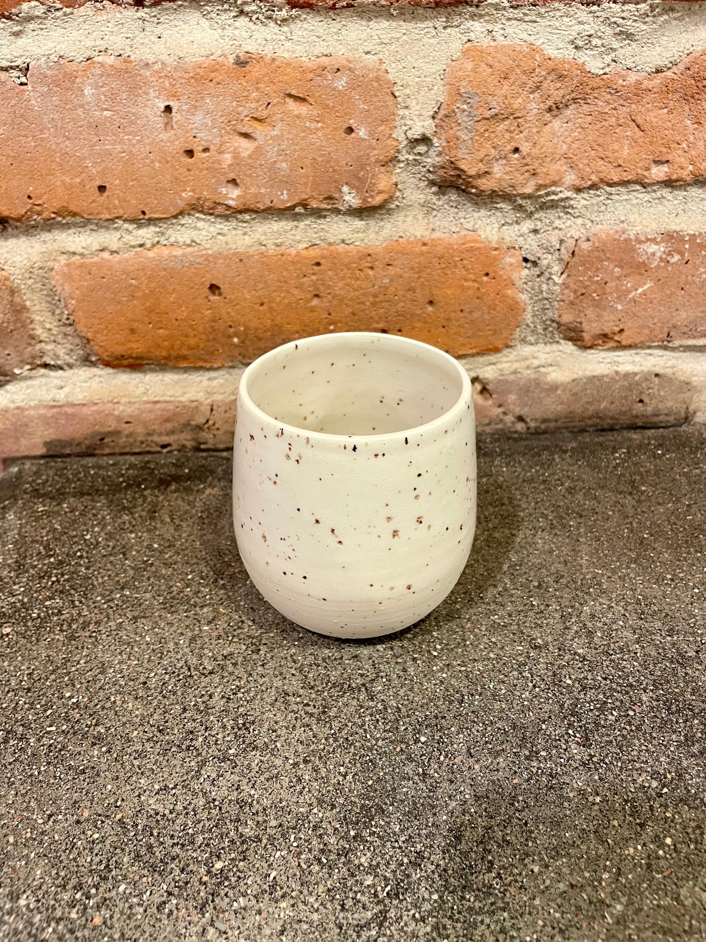 cream speckle wine cup