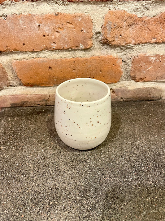 cream speckle wine cup