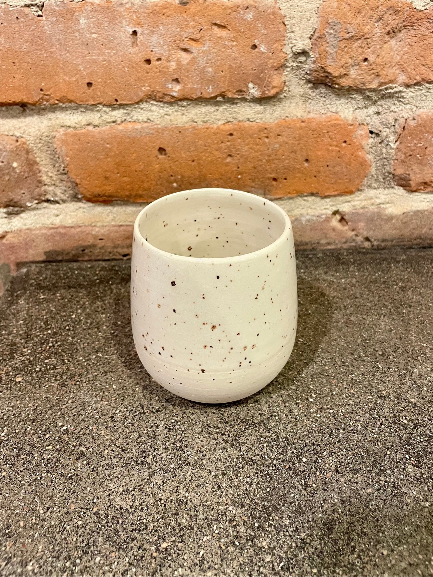 cream speckle wine cup