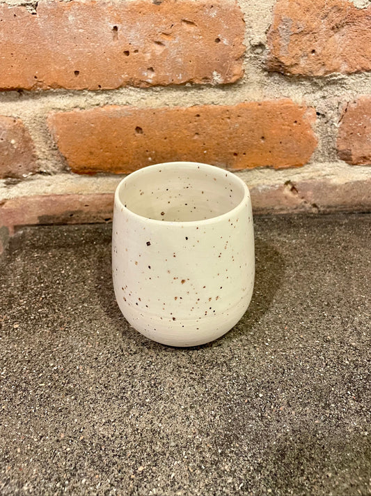 cream speckle wine cup